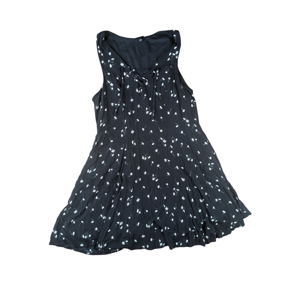 Torrid Womens 1 Dress Black Floral Lace-Up Sleeveless Challis Mini